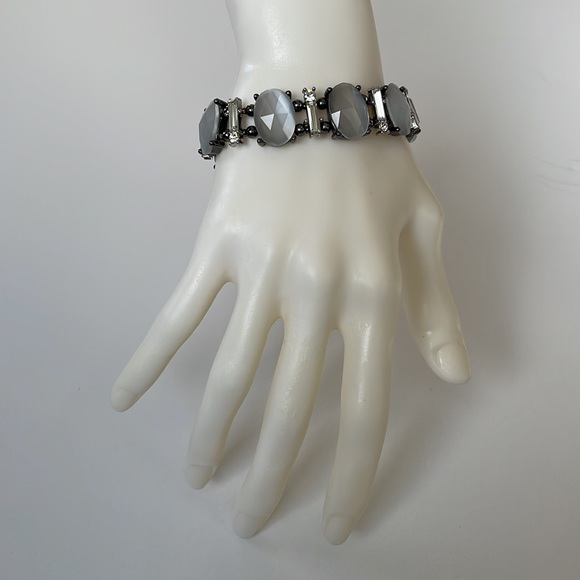 White House Black Market Jewelry - WHBM Smoky Grey Stone/Rhinestone Bars Bracelet
